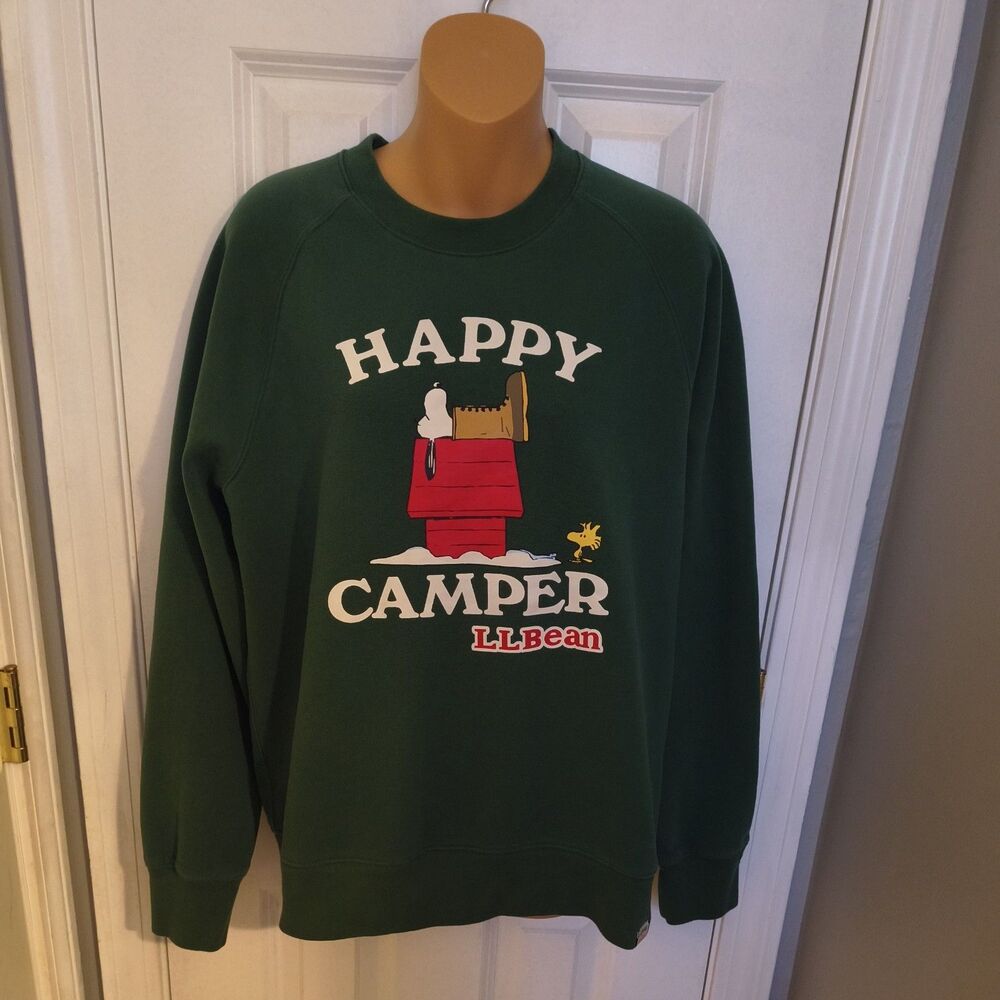 LL Bean x Peanuts Snoopy HAPPY CAMPER  sweatshirt medium